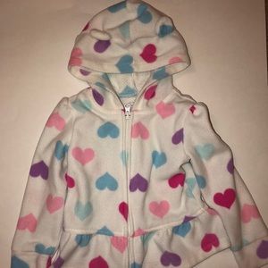 Toddler girl Fleece sweater with hoddie